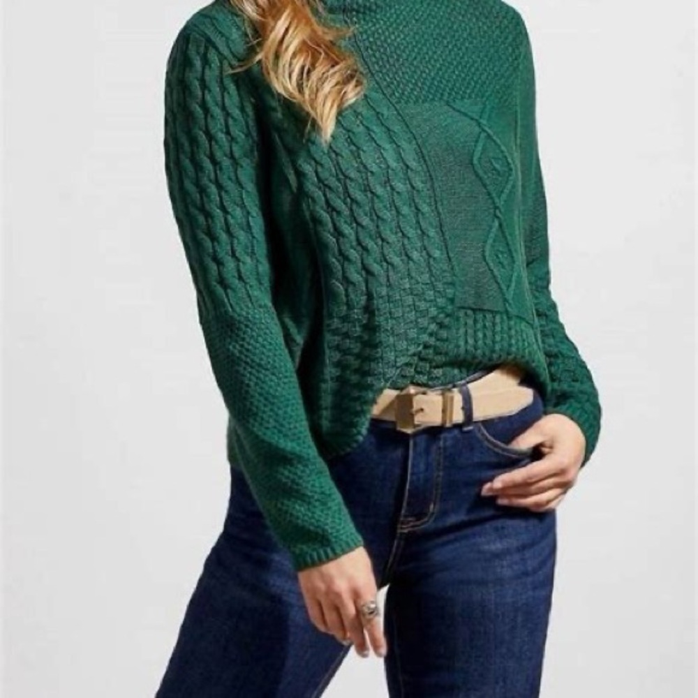 Green Cable Knit Sweater